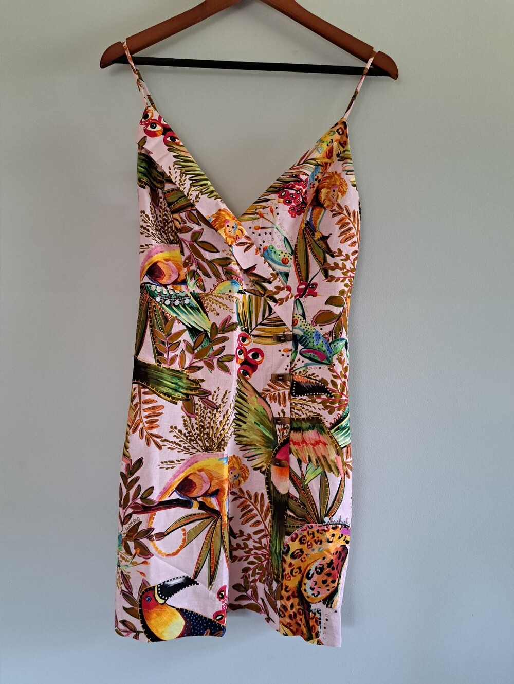 Farm Rio Into The Jungle Ruffled Minidress. - Picture 8 of 14